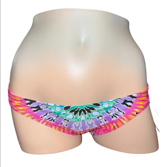 Salt + Cove Juniors Totally Tie-Dye Printed Hipster Bikini Bottoms Multicolor XS