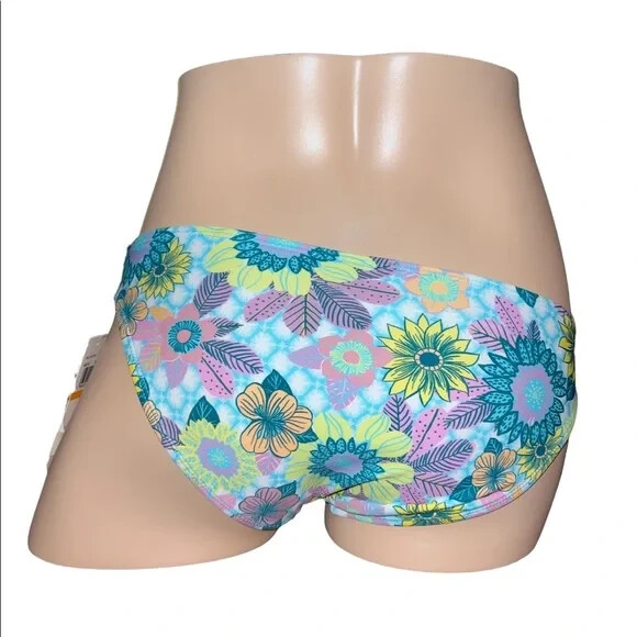 Salt + Cove Printed Cut-Out Hipster Bikini Blue Floral Small NWT