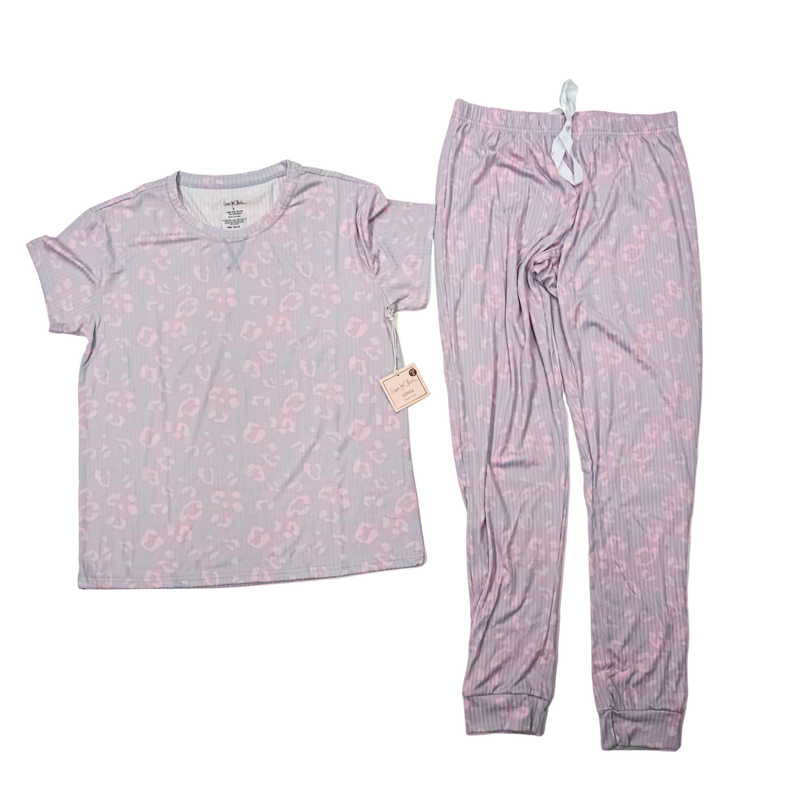 Sam & Olivia Women’s Pajama Set Leopard Print Soft Lightweight Sleepwear Size M