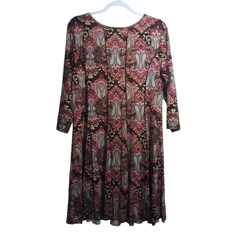 Sami & Jo Paisley A Line Long Sleeve Dress Size PXL