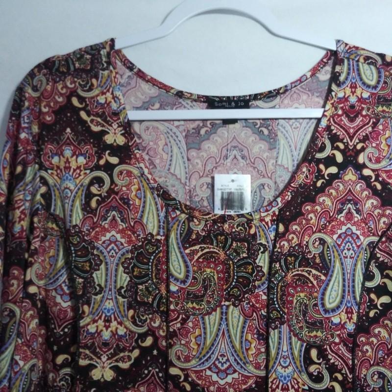 Sami & Jo Paisley A Line Long Sleeve Dress Size PXL
