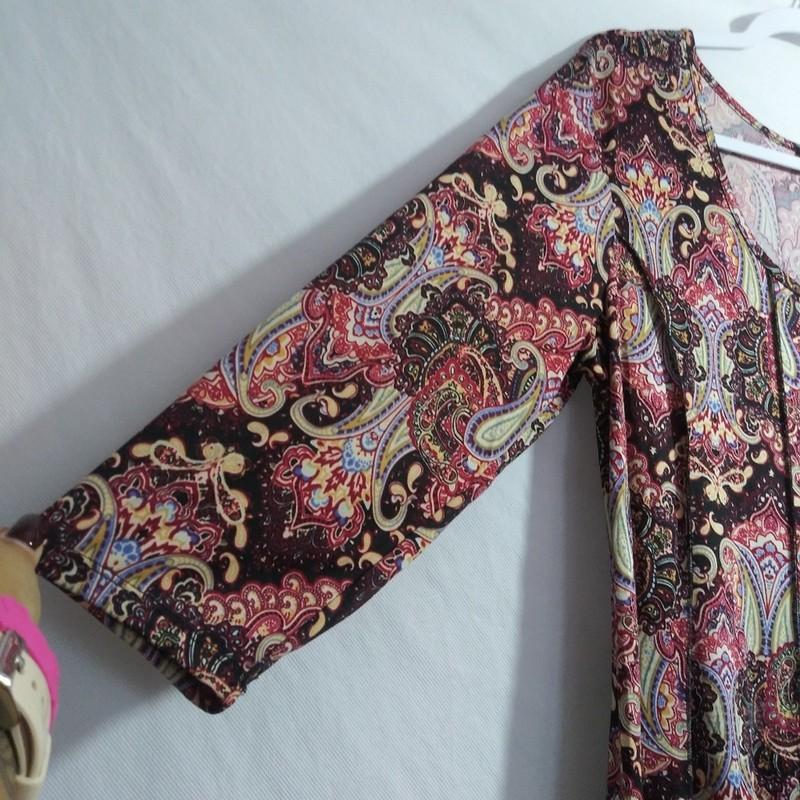 Sami & Jo Paisley A Line Long Sleeve Dress Size PXL