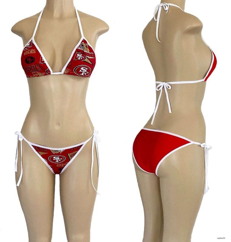 San Francisco 49ers String Bikini Set Two Piece Swimsuit Beachwear Sexy Bikini