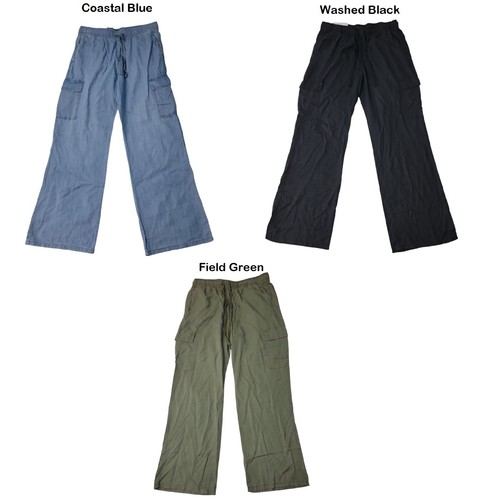 Sanctuary Cargo Pants Womens Large Blue Wide Leg Comfort Stretch Drawstring