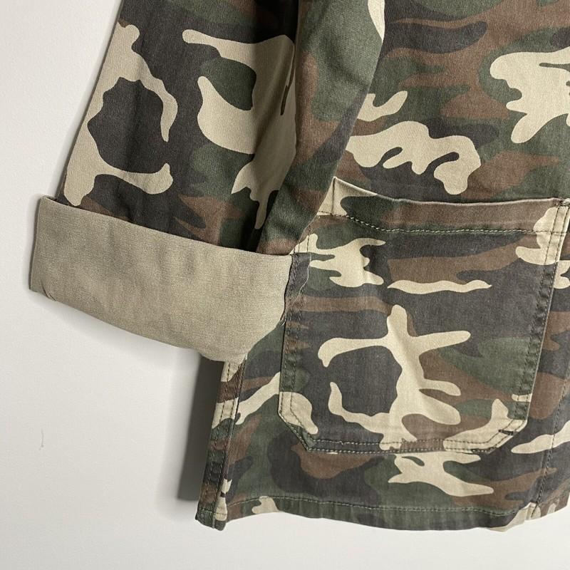 SANCTUARY Jacket Womens Olive Green Camo Button-Up NEW Pockets Cotton Canvas