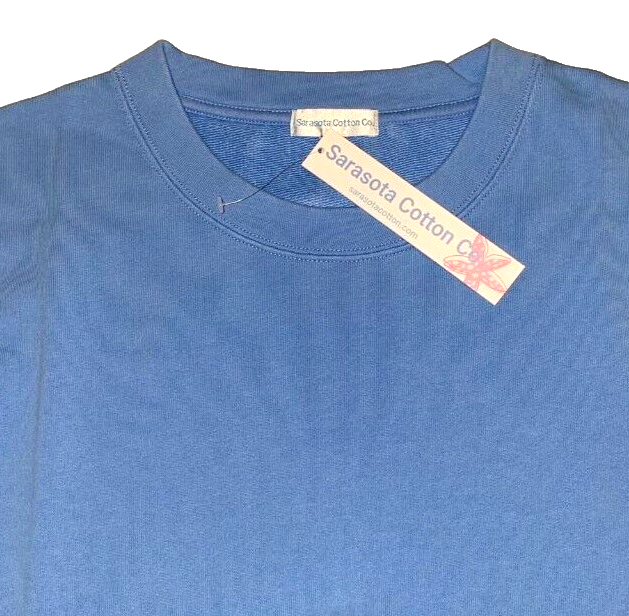 Sarasota Cotton 3X Bay Blue Siesta Key French Pullover Sweatshirt NWT New 3X