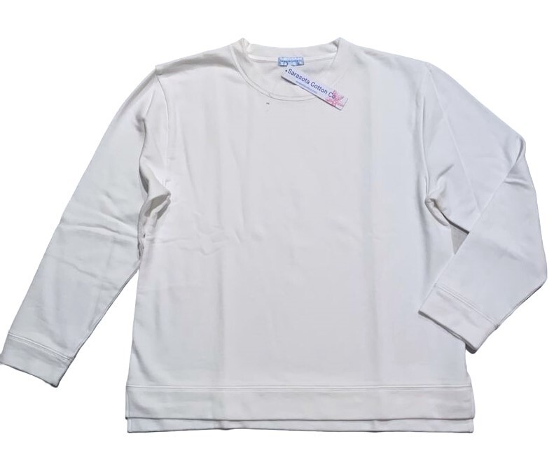 Sarasota Cotton 3X White Siesta Key French Terry Pullover Sweatshirt Nwt New