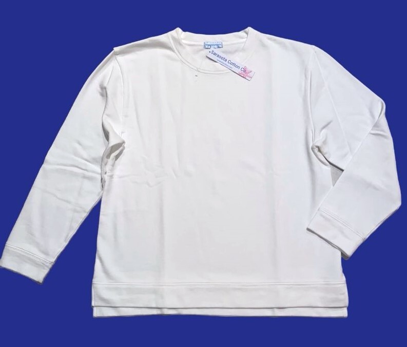 Sarasota Cotton 3X white Siesta Key French terry pullover sweatshirt nwt new