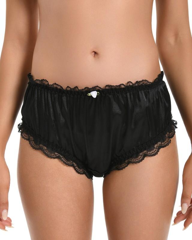 Satin Frilly Lace Sissy French Knickers Briefs Panties
