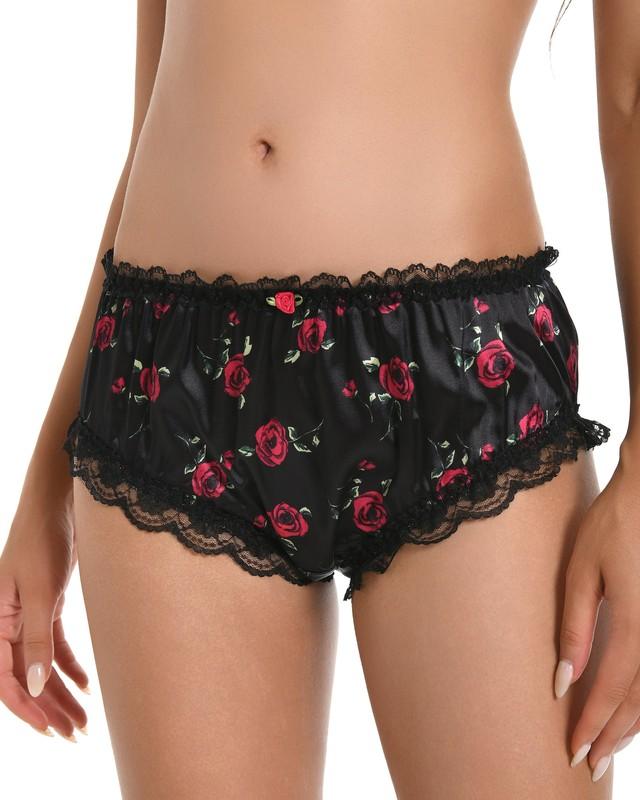 Satin Frilly Lace Sissy French Knickers Briefs Panties