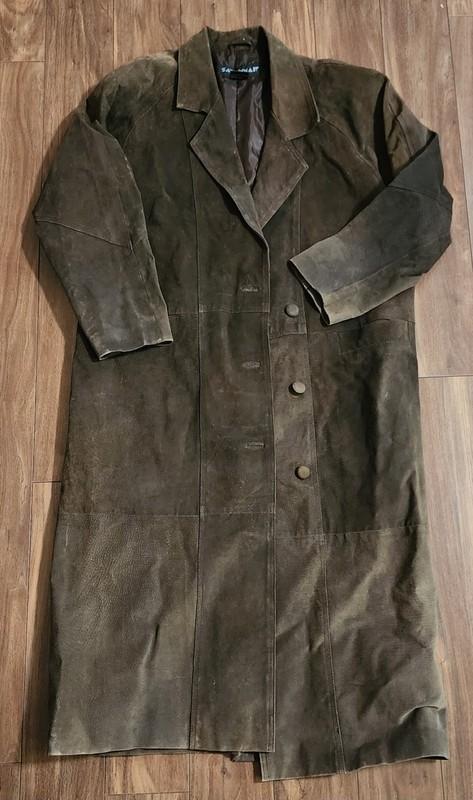 Savannah Leather Coat Women's Sz Medium Western Trench Coat Halloween Custom