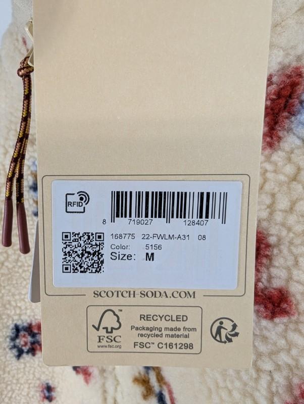 Scotch & Soda Women's Medium Teddy Anorak Jacket Off-White Cream Full Zip