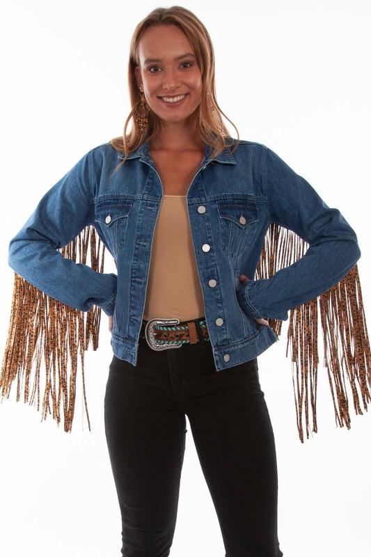 Scully Honey Creek Women's Fringe Denim Jacket HC647