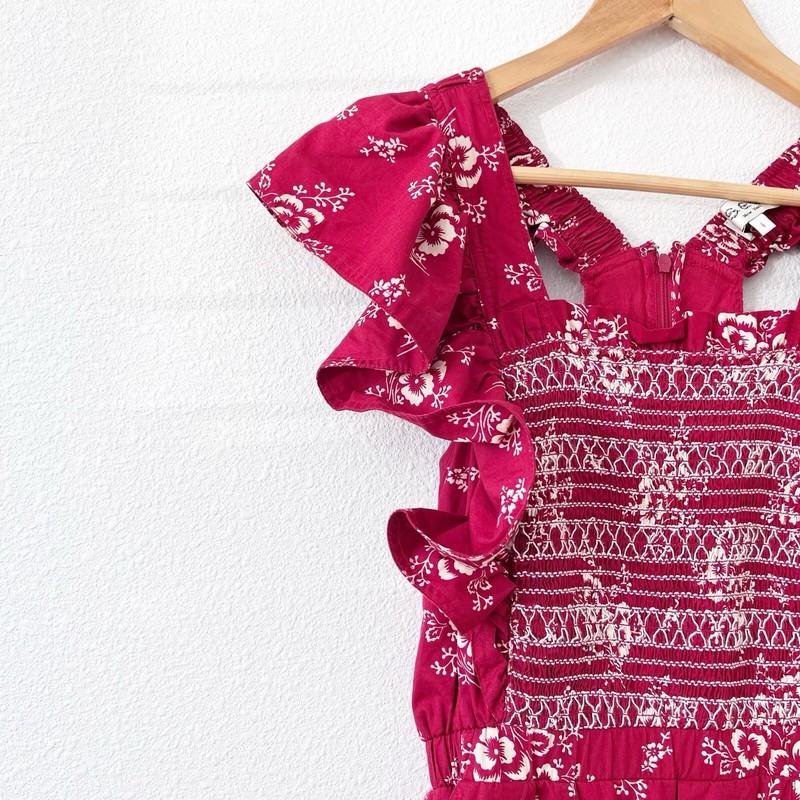 Sea Alessia Print Smocked Jumpsuit In Red Size 6