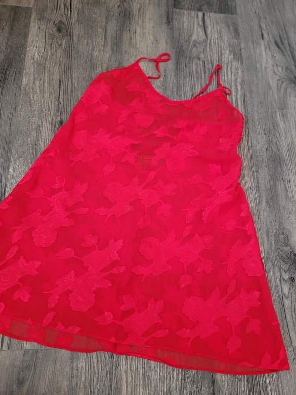 Secret Treasures Medium Slip Dress Babydoll Sleep Top Sheer Floral