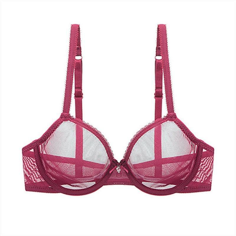 See Through Mesh Sheer Women Bras Underwire Feminine Lingerie Glamour Underwear