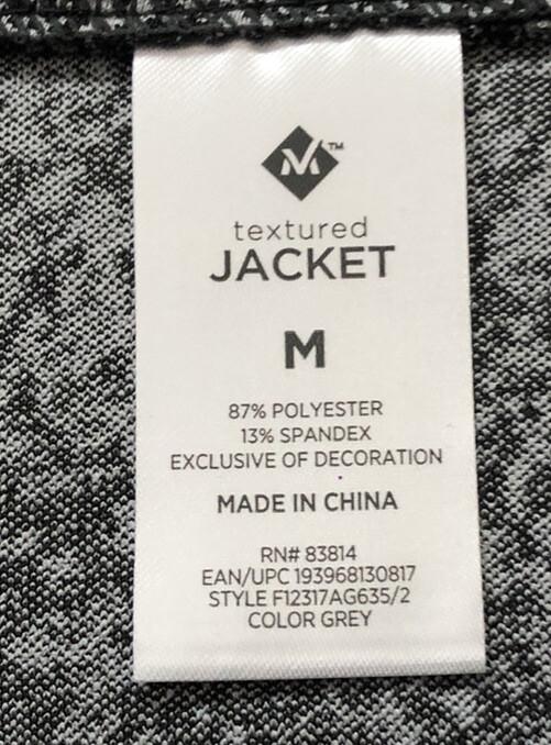 SELECT SIZE - Member's Mark Textured Jacket - Color: Grey