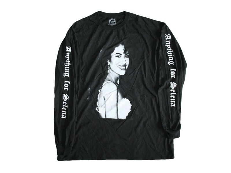 Selena Women's Plus (Anything For Selena) Black Long Sleeve T-Shirt NWT