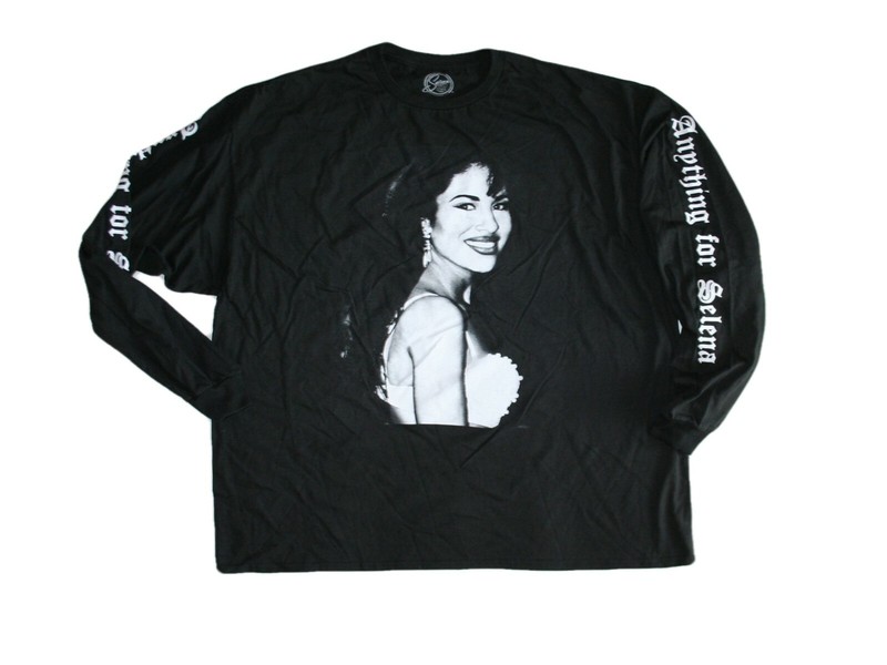 Selena Women's Plus (Anything For Selena) Black Long Sleeve T-Shirt NWT