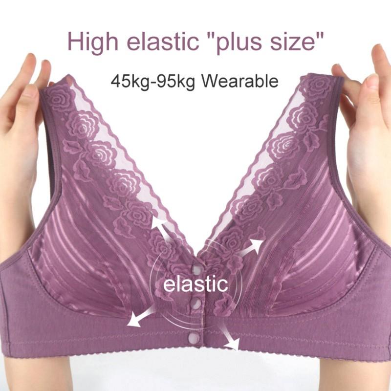 Seniors Bra Front Snap Closure Bras Lace Comfort Wireless For Older Women USA