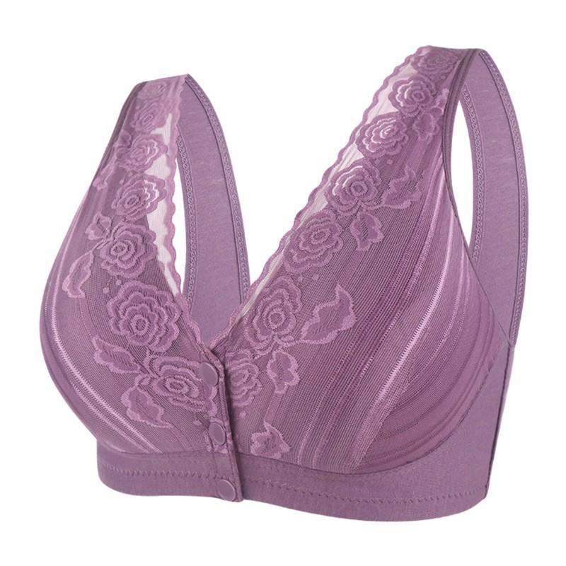 Seniors Bra Front Snap Closure Bras Lace Comfort Wireless for Older Women USA