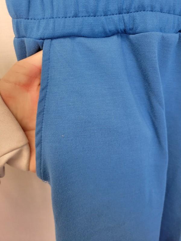 Serra Romper Pant Blue Size XL Keyhole Back Sleeveless Long Stretch Wide Leg