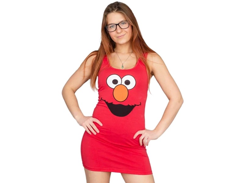 Sesame Street Elmo Junior Women's Fitted Tank Dress NWT