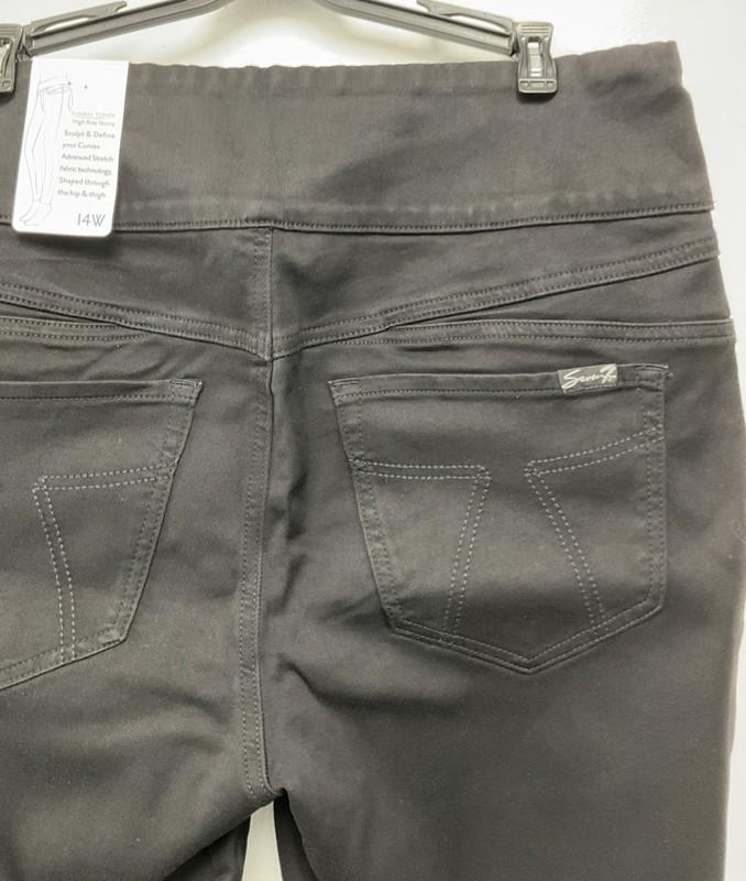 Seven 7 Black Tummy Toner Skinny Leggings/High Rise/Wide Waist Band/Size 14W