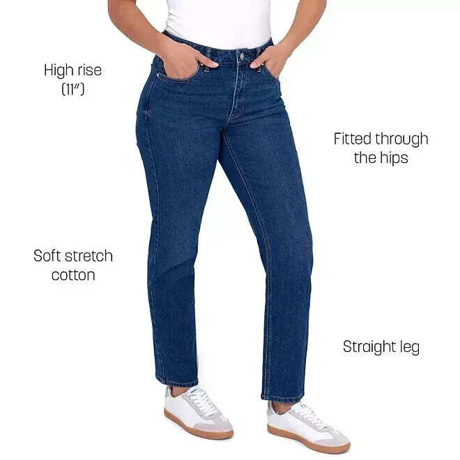 Seven 7 Ladies High Rise Slim Straight Jean Size 10 Birch Seven7 NEW