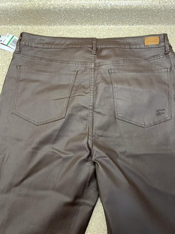 Seven7 Coated Skinny Jeans Faux Leather Espresso Size 18 Inseam 28” NEW