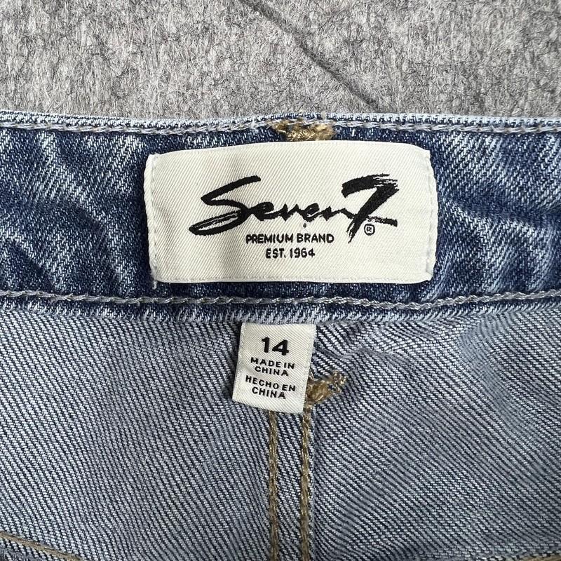 Seven7 Jeans Womens 14 Blue Denim Loose Straight Stretch Mid Rise Casual