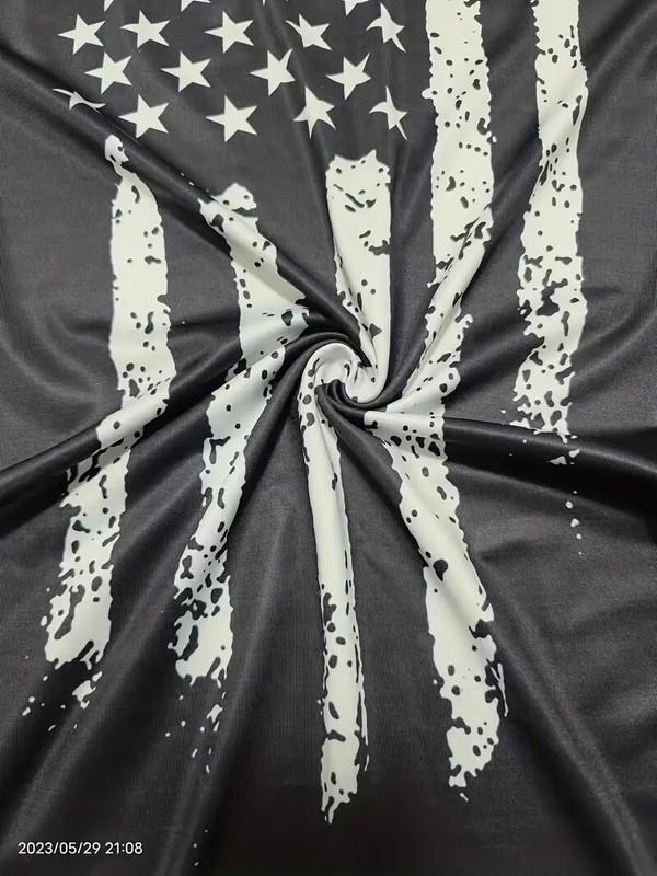 Sexy American Flag Print Casual Sleeveless V Neck Tank Dress Patriotic USA