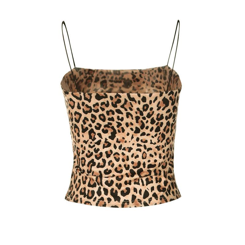 Sexy Crop Top Women Clothing Leopard Print Camisole Strap Top Fashion Tank Top