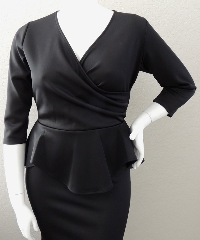 Sexy Diva Fit & Flare Peplum Mermaid Maxi Dress Black Plus 1XL - New