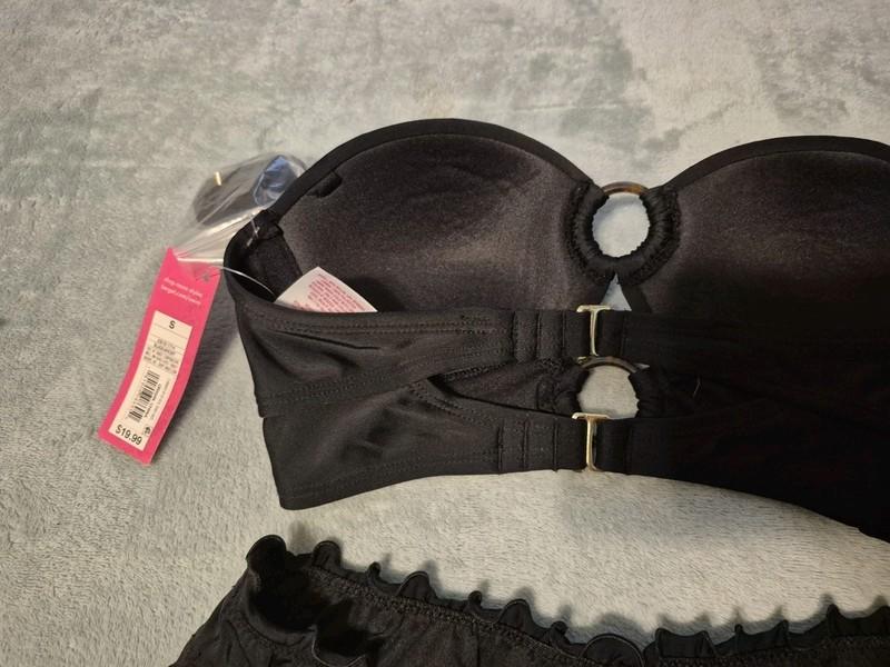 Sexy Hot Black 2 PC Thong Bikini Top Small Bottom Xsmall
