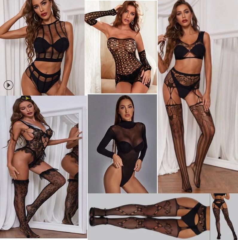 sexy-lingerie For Women Bodysuit Fishnet Body Stocking Nightwear Sleepwear Gift