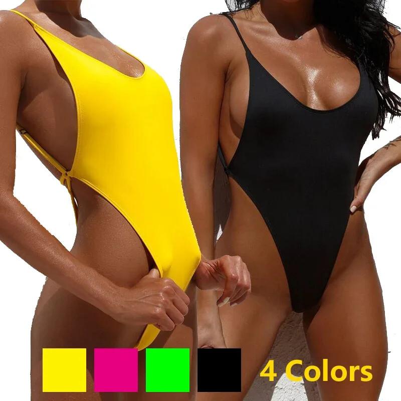 Sexy One Piece Swimsuit String Swimwear Women Padded Thong Bathing Suit Monokini