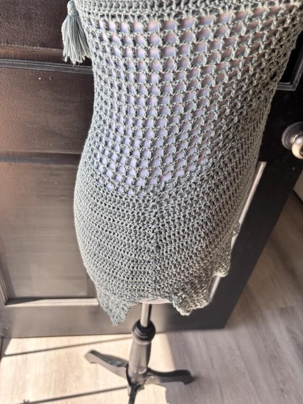 Sexy Open Knit Crochet Festival Boho Swim Mini Halter Dress Coverup Teal Green
