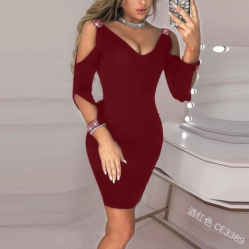 Sexy Women Bodycon Long Sleeve Casual Evening Party Cocktail Club Mini Dress