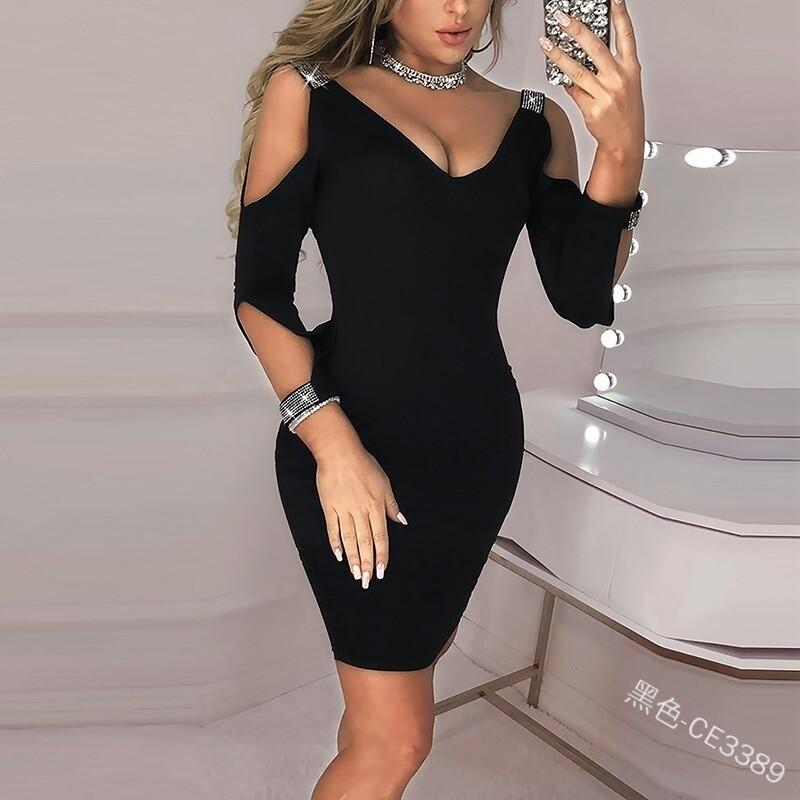 Sexy Women Bodycon Long Sleeve Casual Evening Party Cocktail Club Mini Dress