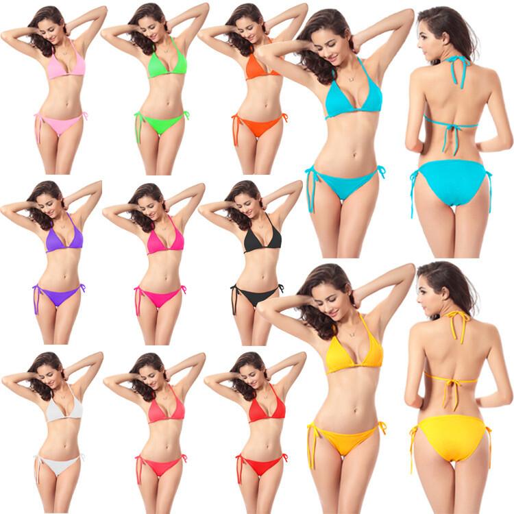Sexy Women Brazilian Bikini Scrunches Butt Swimwear 2 Pcs Set Lady Swimsuit