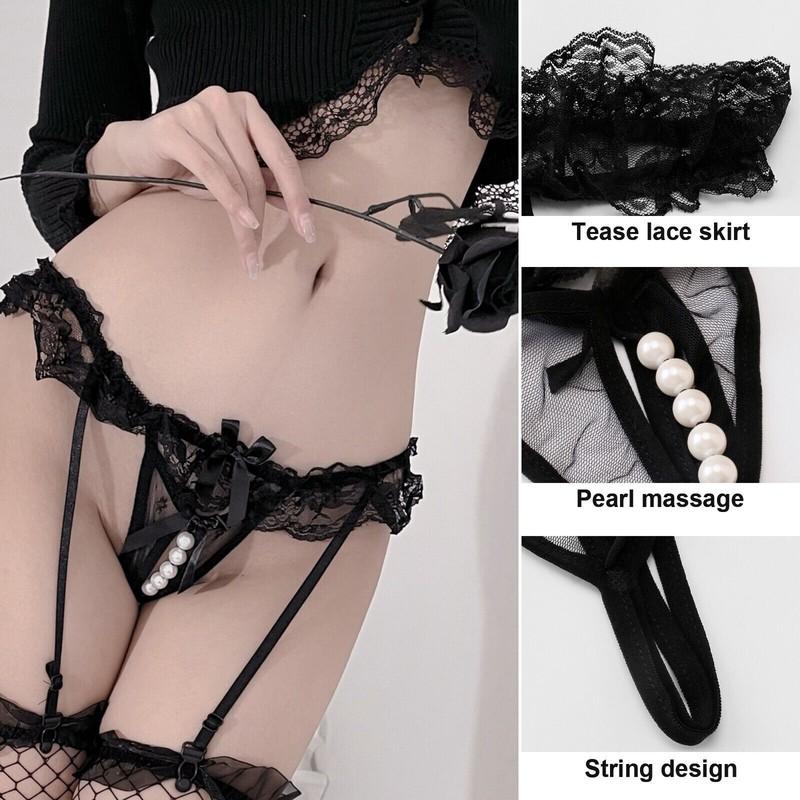 Sexy Women Lace Thong G-string Panties Lingerie Underwear Brief Crotchles T-back