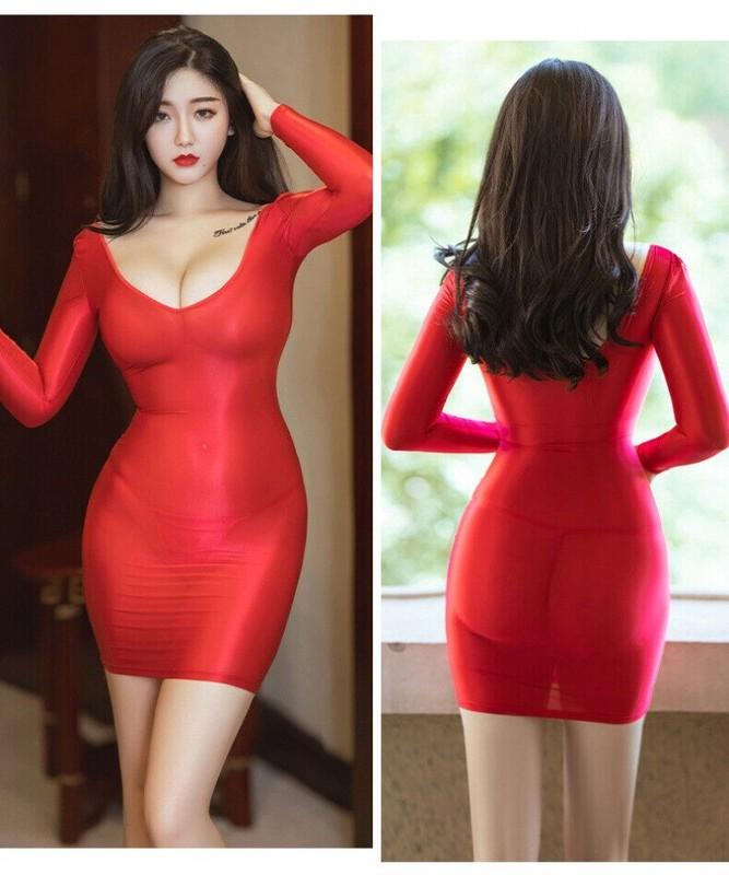 Sexy Women Long Sleeve Sheer Bodycon Mini Dress Clubwear Party Dress With T-Back