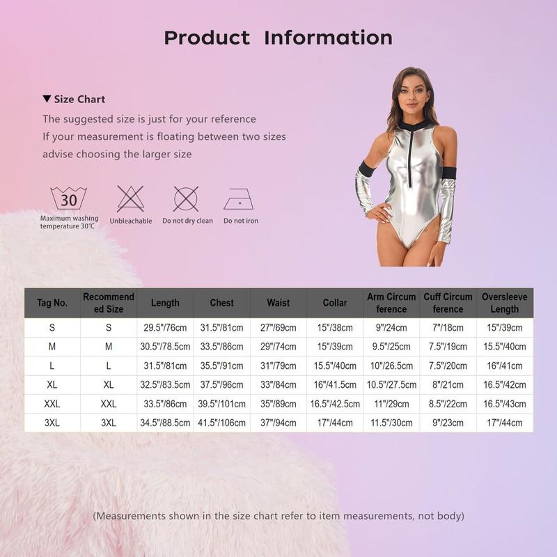 Sexy Women Role Play Costume Outfits Patent Leather Bodysuit With Oversleeves