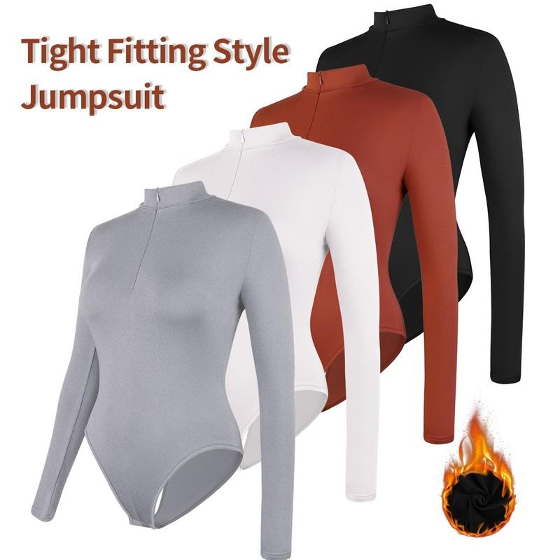 Sexy Women's Mock Turtle Neck Sleeveless Tank Tops Long Sleeve Bodysuit Leotard