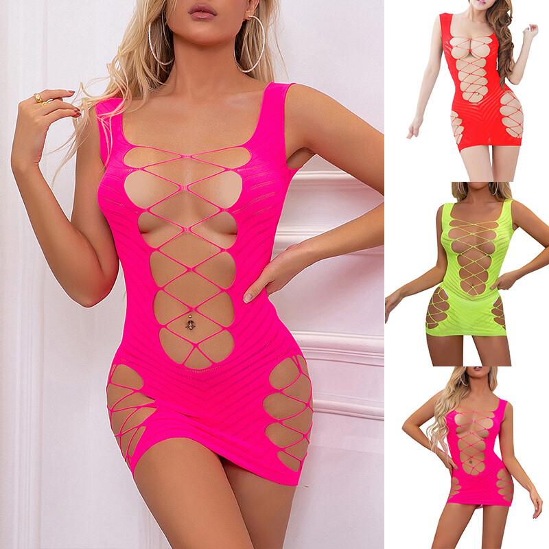 Sexy Womens Lingerie Nightwear Babydoll Fishnet Bodystocking Dress Party Suit