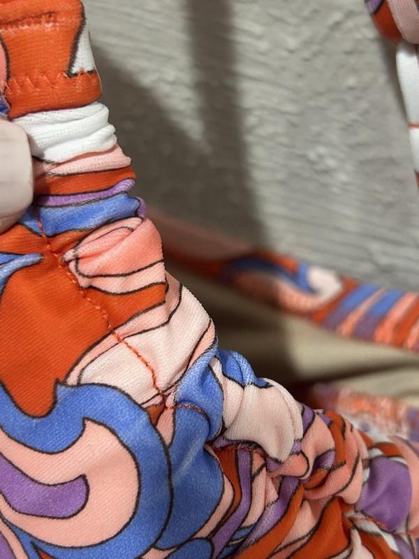 Shade & Shore Groovy Floral Tunnel Front Keyhole Bralette Bikini Top Sz 38B NWT