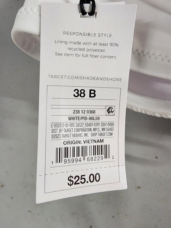 Shade & Shore White Push-up Top 38B 38C NWT SHIPS FREE