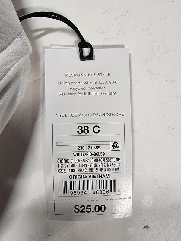 Shade & Shore White Push-up Top 38B 38C NWT SHIPS FREE