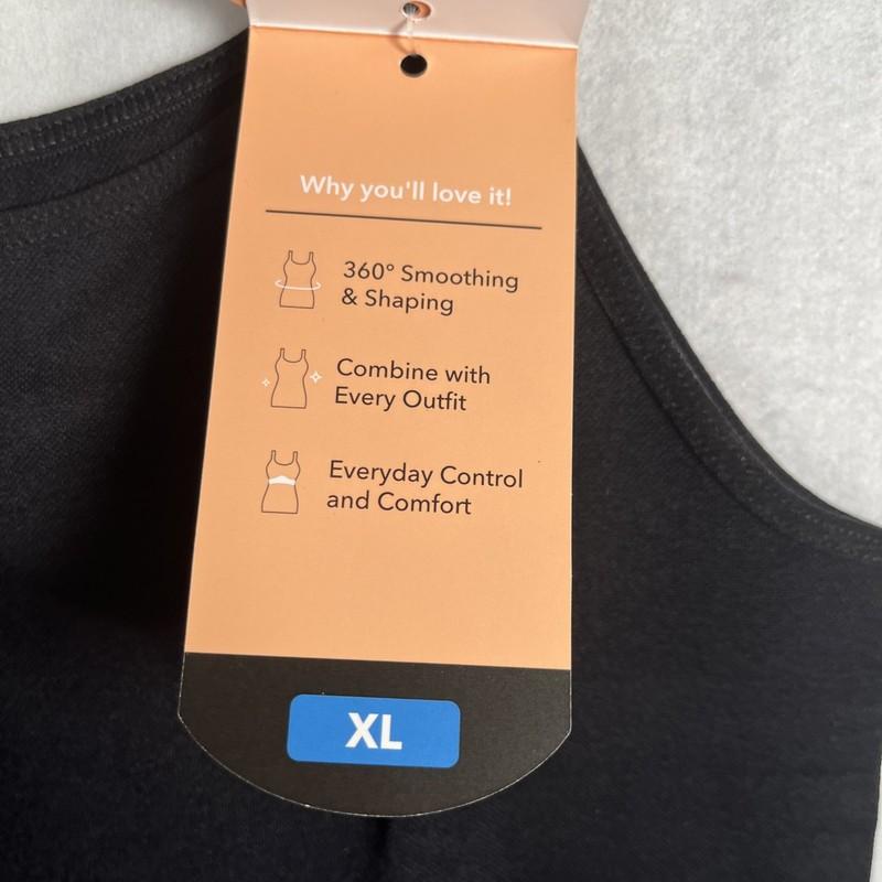 Shapermint Essentials All Day Every Day Scoop Neck Cami Women XL Black (81397)